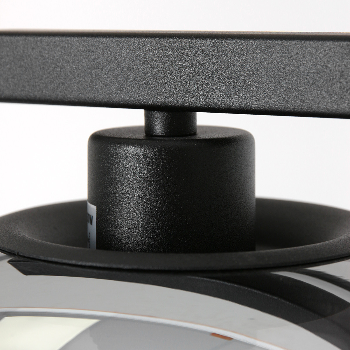 Industrielle schwarze Stehlampe mit Rauchglaskugel Steinhauer Stang – Bild 9