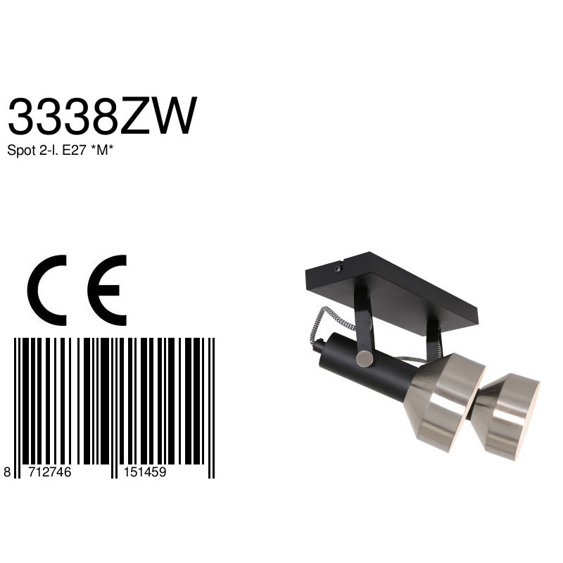 Doppelte Laterne Schwarzer / Stahl Spot Mexlite Acier – Bild 7