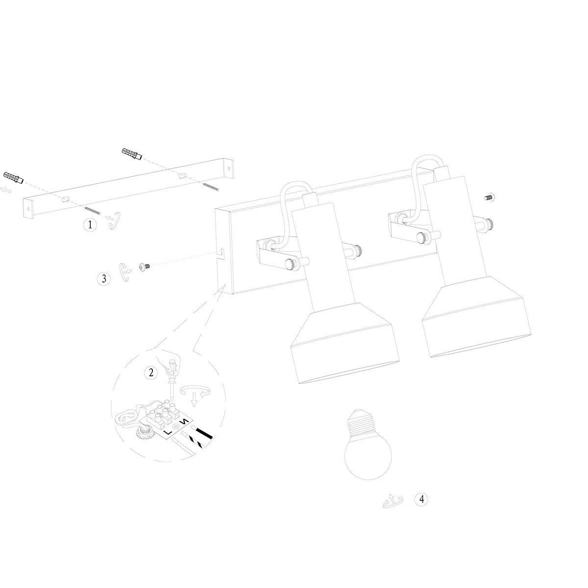 Doppelte Laterne Schwarzer / Stahl Spot Mexlite Acier – Bild 8