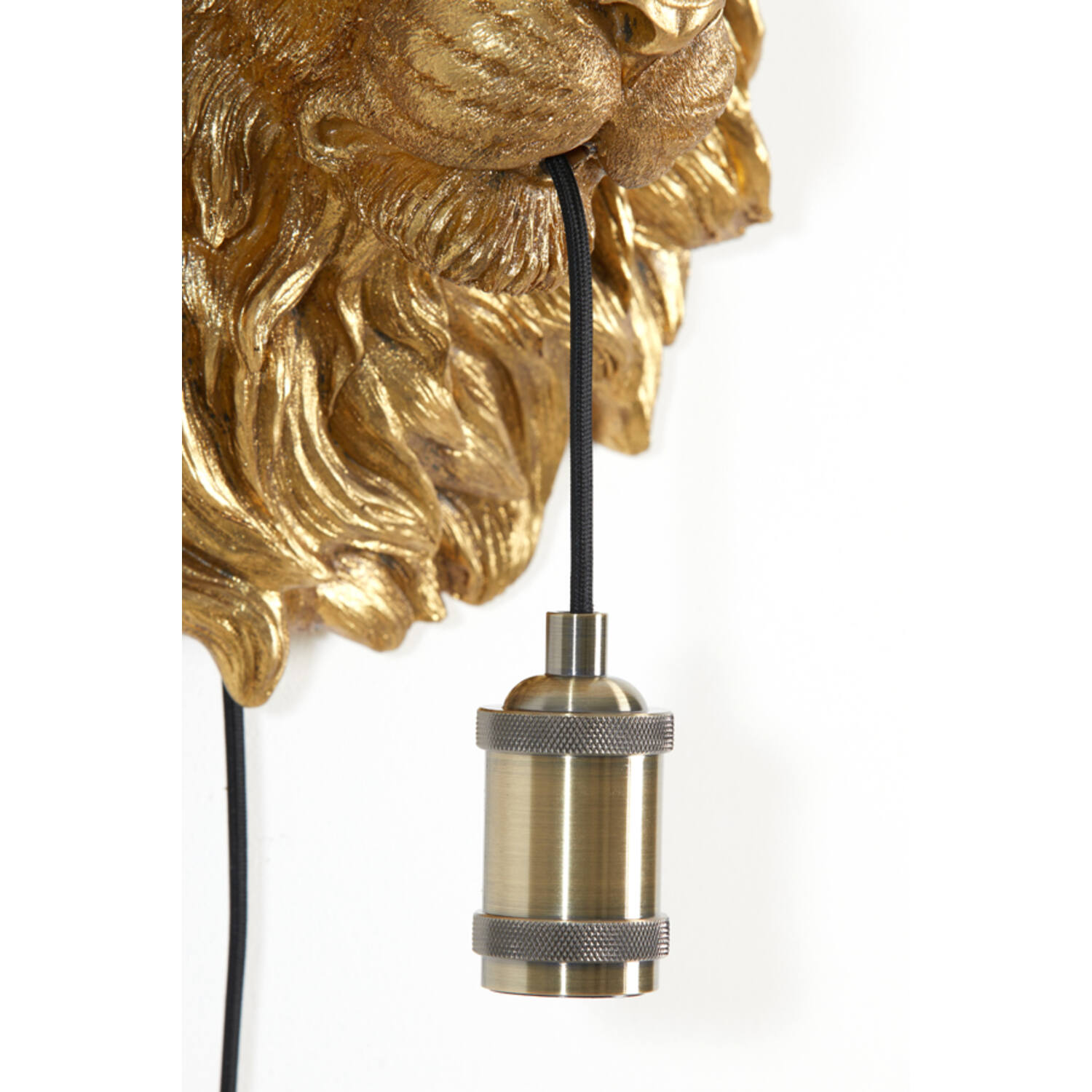 Klassische goldene Wandlampe mit Löwenkopf Light & Living Lion – Bild 3