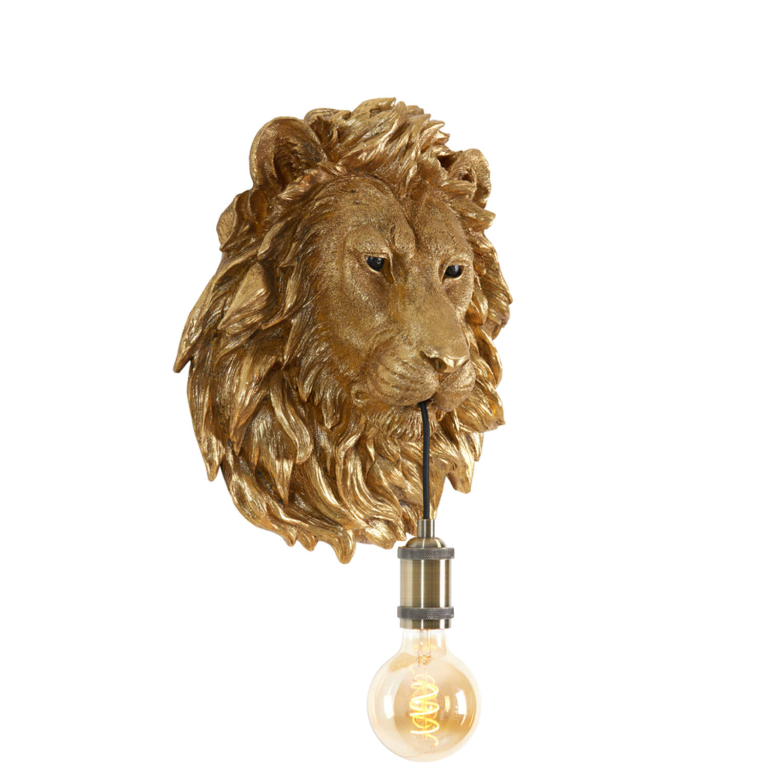 Klassische goldene Wandlampe mit Löwenkopf Light & Living Lion – Bild 7