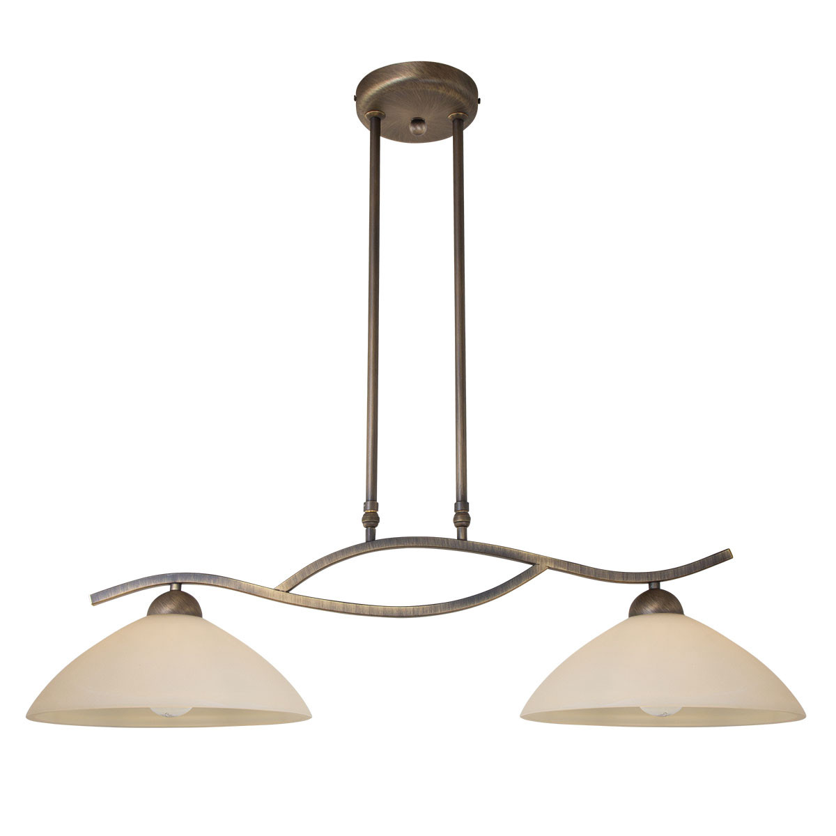 2-Lichter Hängelampe Bronze Marmoriertes Glas Steinhauer Capri – Bild 10