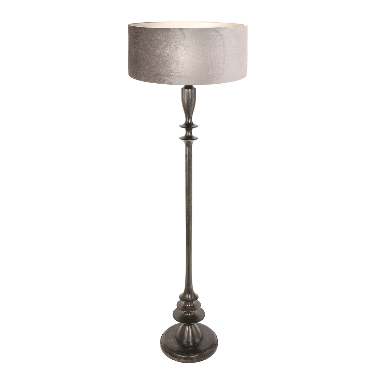 Klassische Stehlampe in Schwarz-Silber Steinhauer Bois – Bild 2