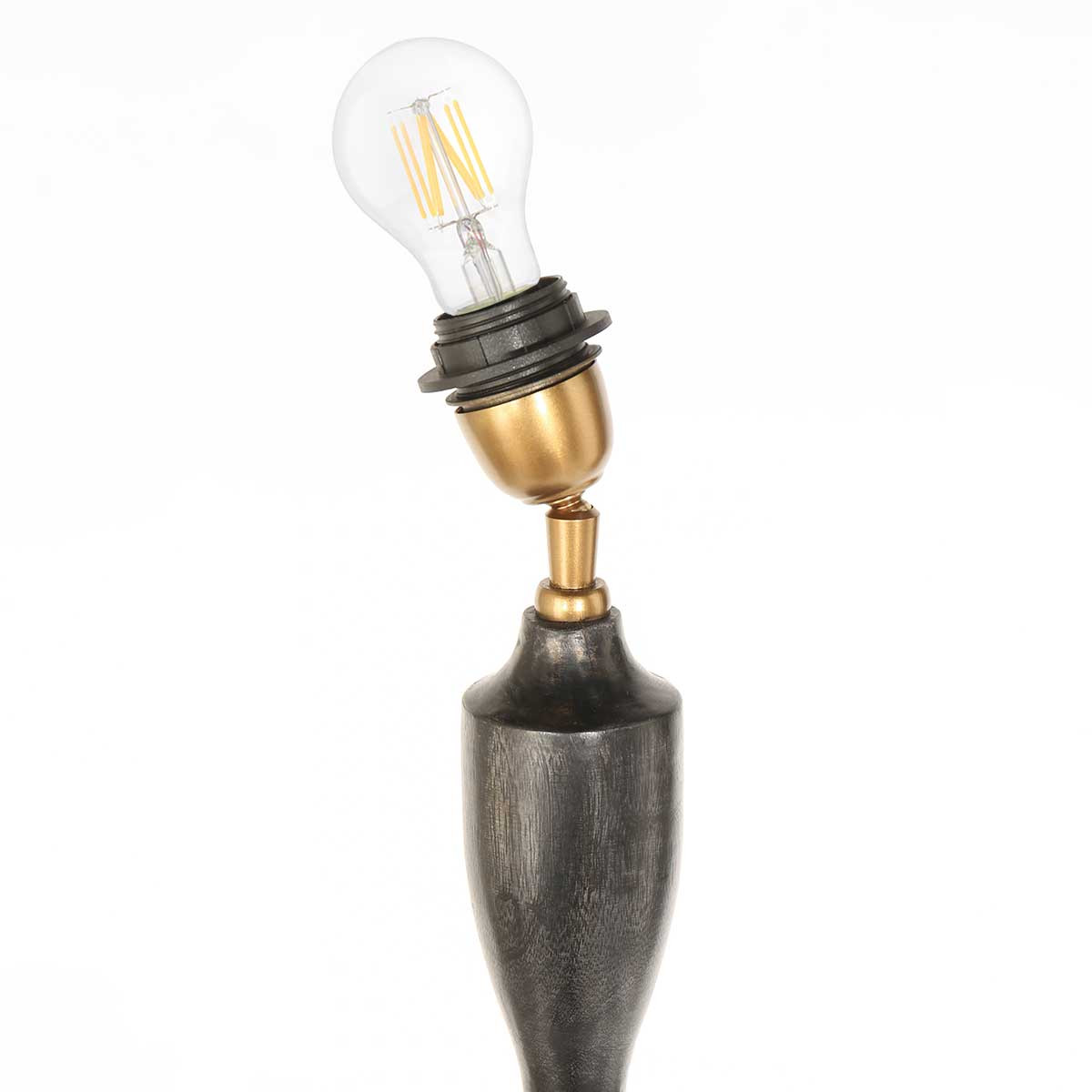 Klassische Stehlampe in Schwarz-Silber Steinhauer Bois – Bild 8