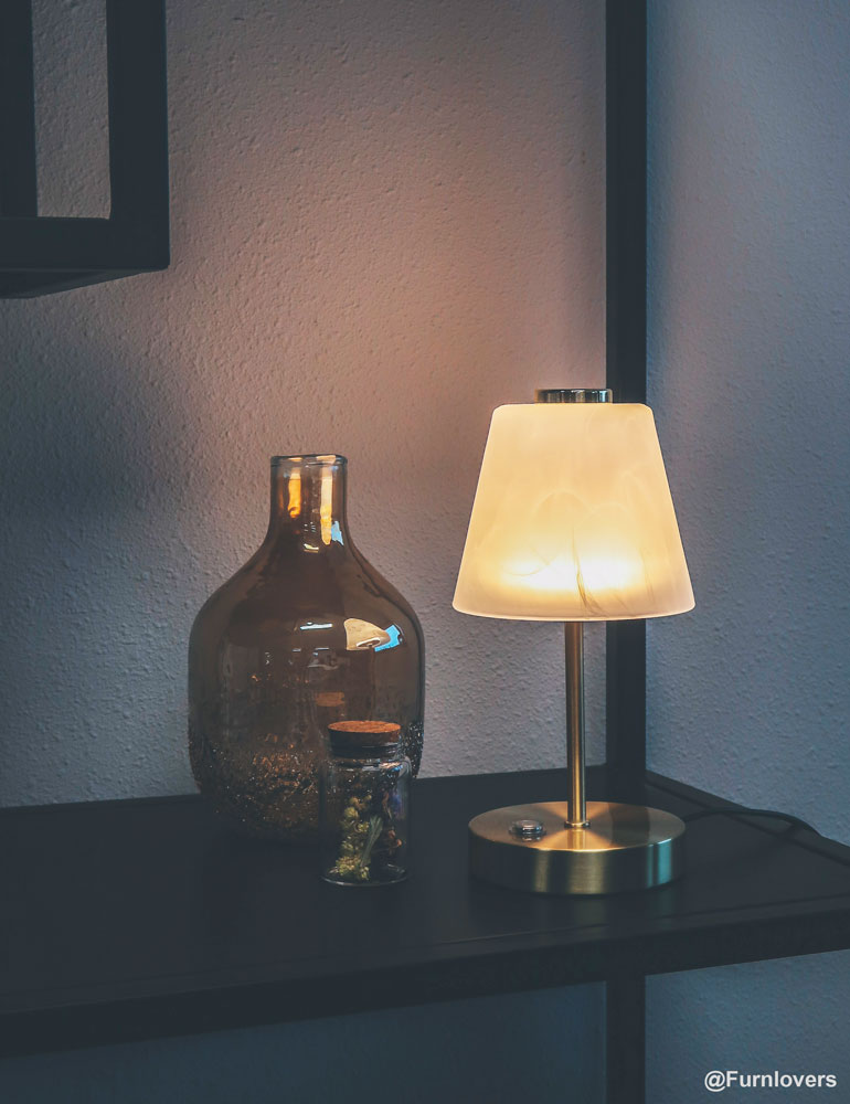 Klassische Tischleuchte Trio Leuchten Emmy Messing – Bild 2