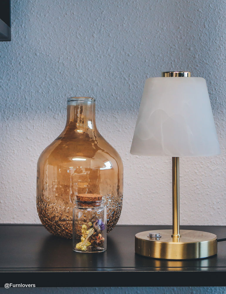 Klassische Tischleuchte Trio Leuchten Emmy Messing – Bild 9