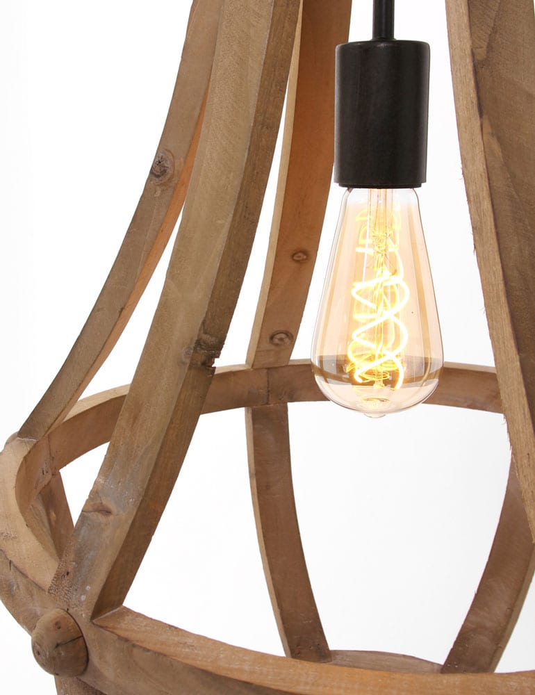 Holz Flaschenzug Hängelampe Anne Light & Home Liberty bell – Bild 7