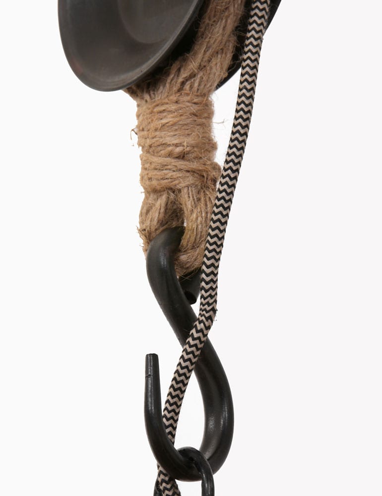 Holz Flaschenzug Hängelampe Anne Light & Home Liberty bell – Bild 9