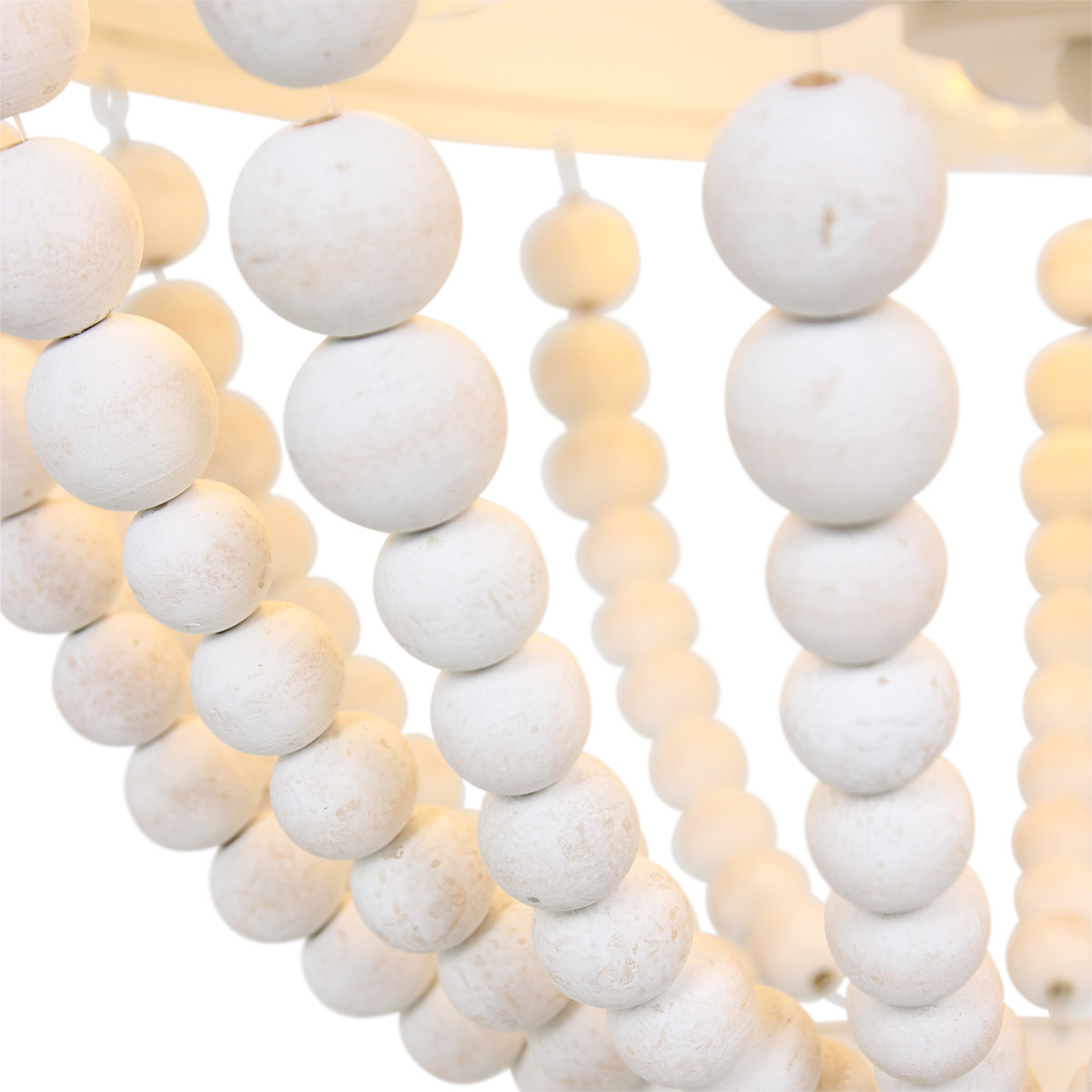 Ländliche weiße Holz-Metall-Pendelleuchte Mexlite Ella – Bild 6