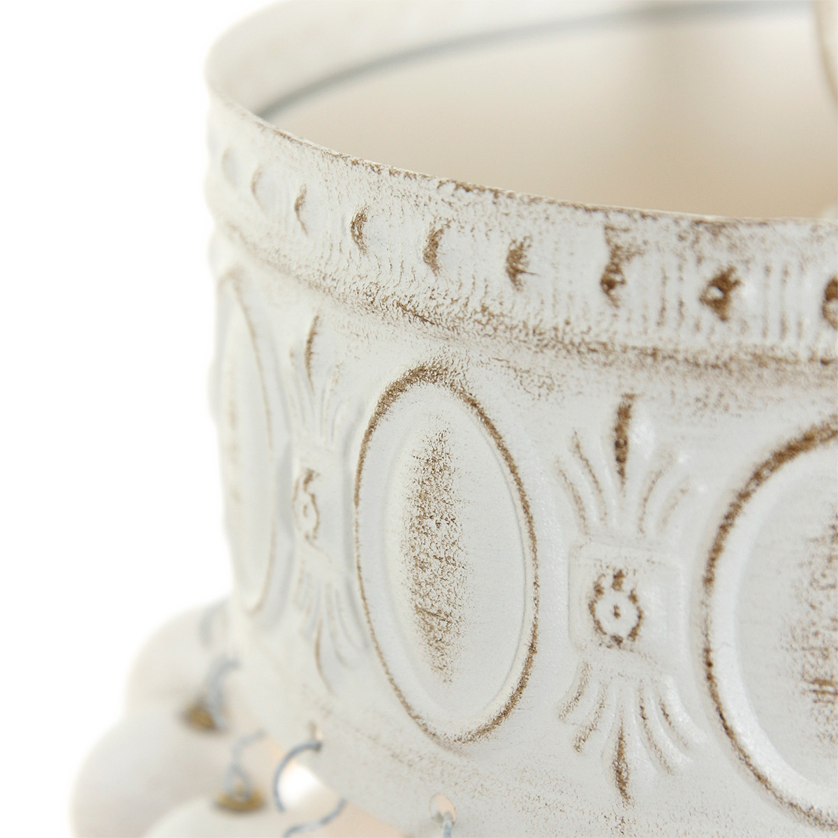 Ländliche weiße Holz-Metall-Pendelleuchte Mexlite Ella – Bild 7