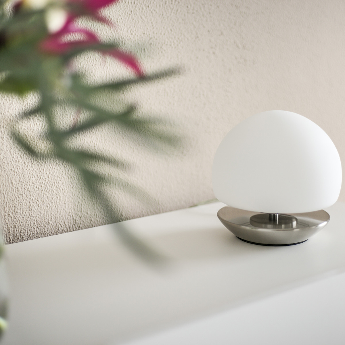 Moderne Glas Metall Stahl Tischlampe Steinhauer Ancilla – Bild 3