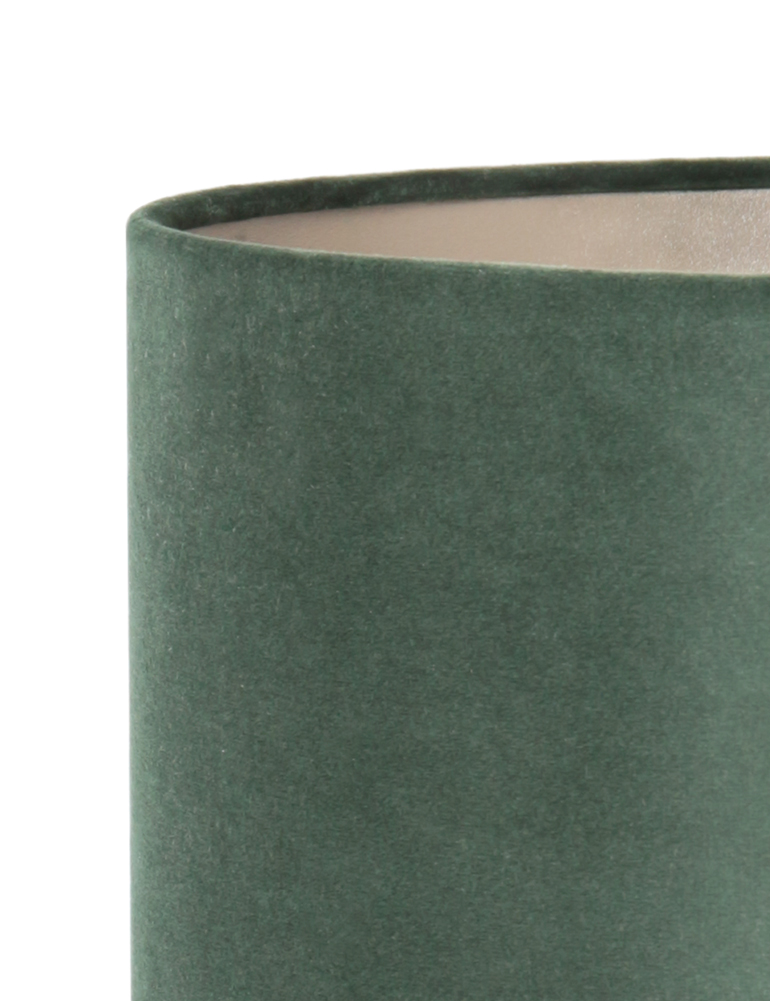 Lampenfuß mit grünem Samt Lampenschirm Light & Living Jamiro schwarz – Bild 3