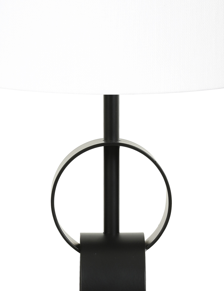 Lampenfuß mit weißem Schirm Light & Living Circulum schwarz – Bild 2