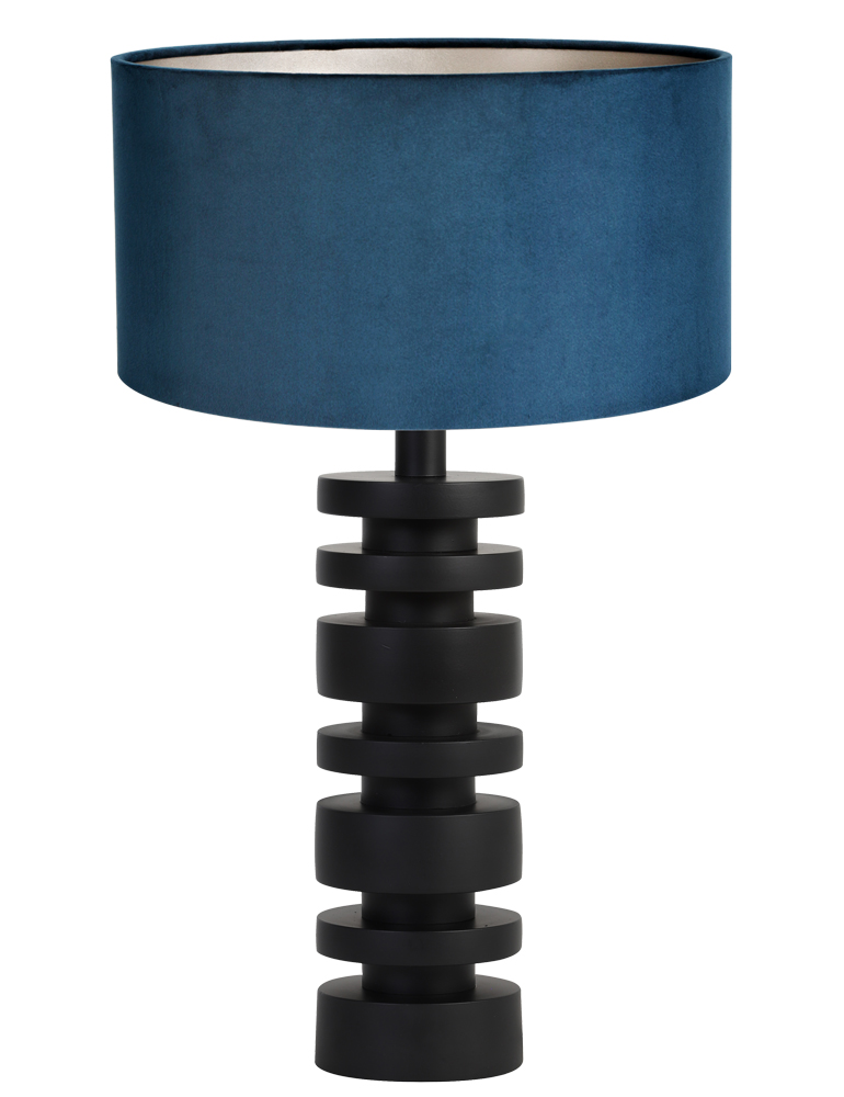 lampensockel-disc-mit-blauem-samtschirm-light-&-living-desley-schwarz-8442zw
