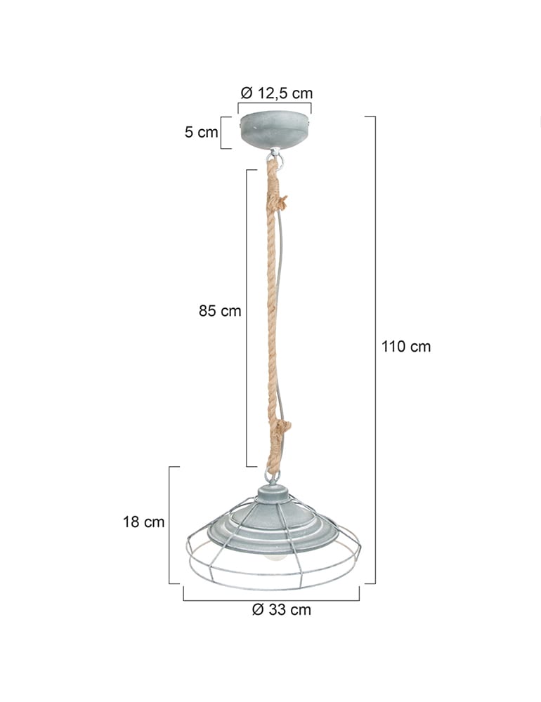 Ländliche Pendelleuchte Mexlite Dina grau ∅33cm – Bild 11