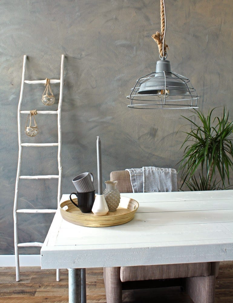 Ländliche Pendelleuchte Mexlite Dina grau ∅33cm – Bild 2