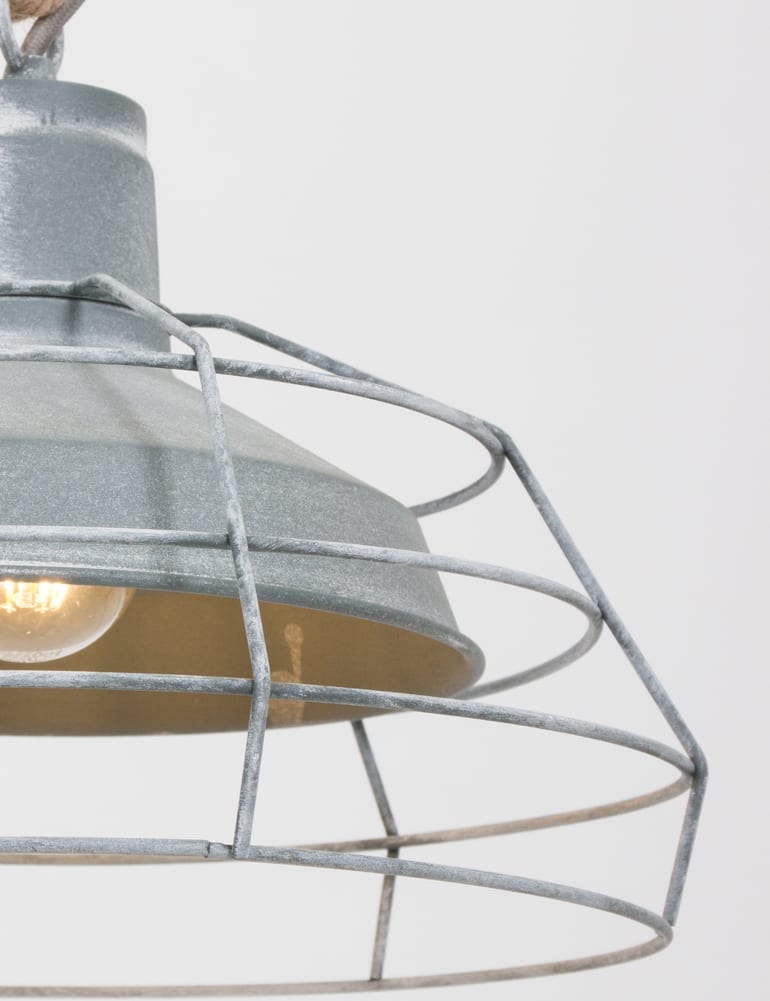 Ländliche Pendelleuchte Mexlite Dina grau ∅33cm – Bild 4