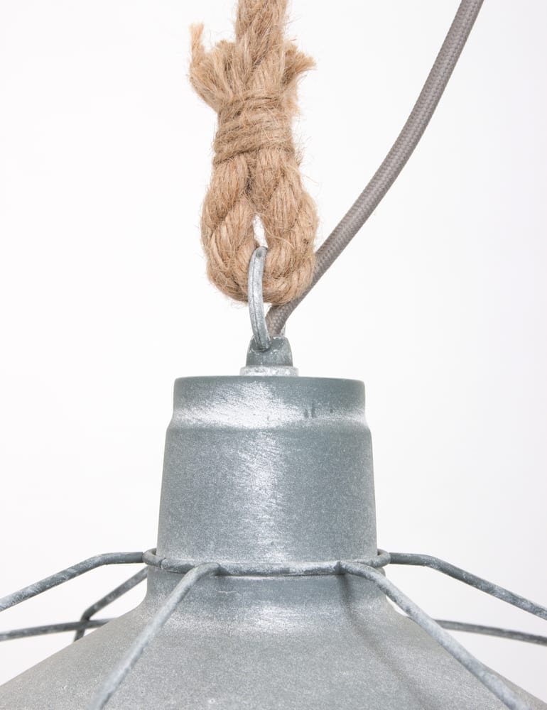 Ländliche Pendelleuchte Mexlite Dina grau ∅33cm – Bild 5