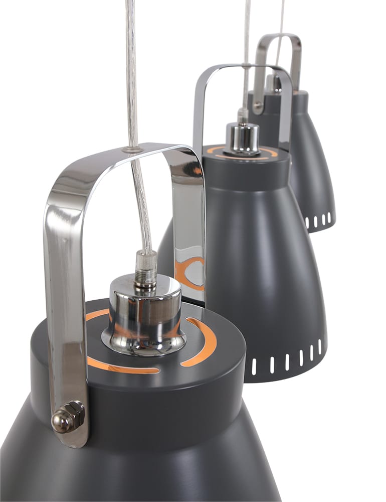 Moderne 3-Licht Deckenleuchte Expo Acade grau – Bild 3