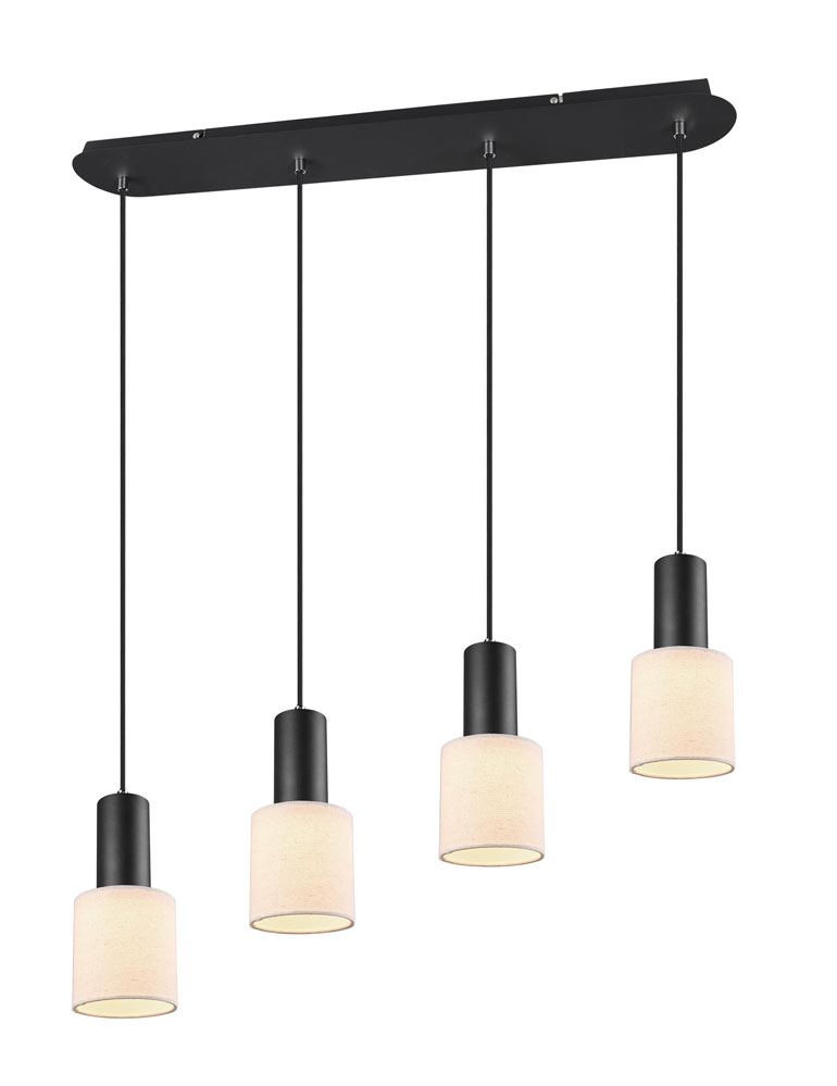 Moderne Esstischleuchte Trio Leuchten Wailer schwarz beige – Bild 3