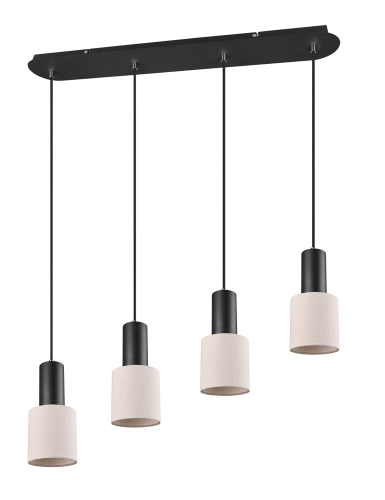 Moderne Esstischleuchte Trio Leuchten Wailer schwarz beige – Bild 4