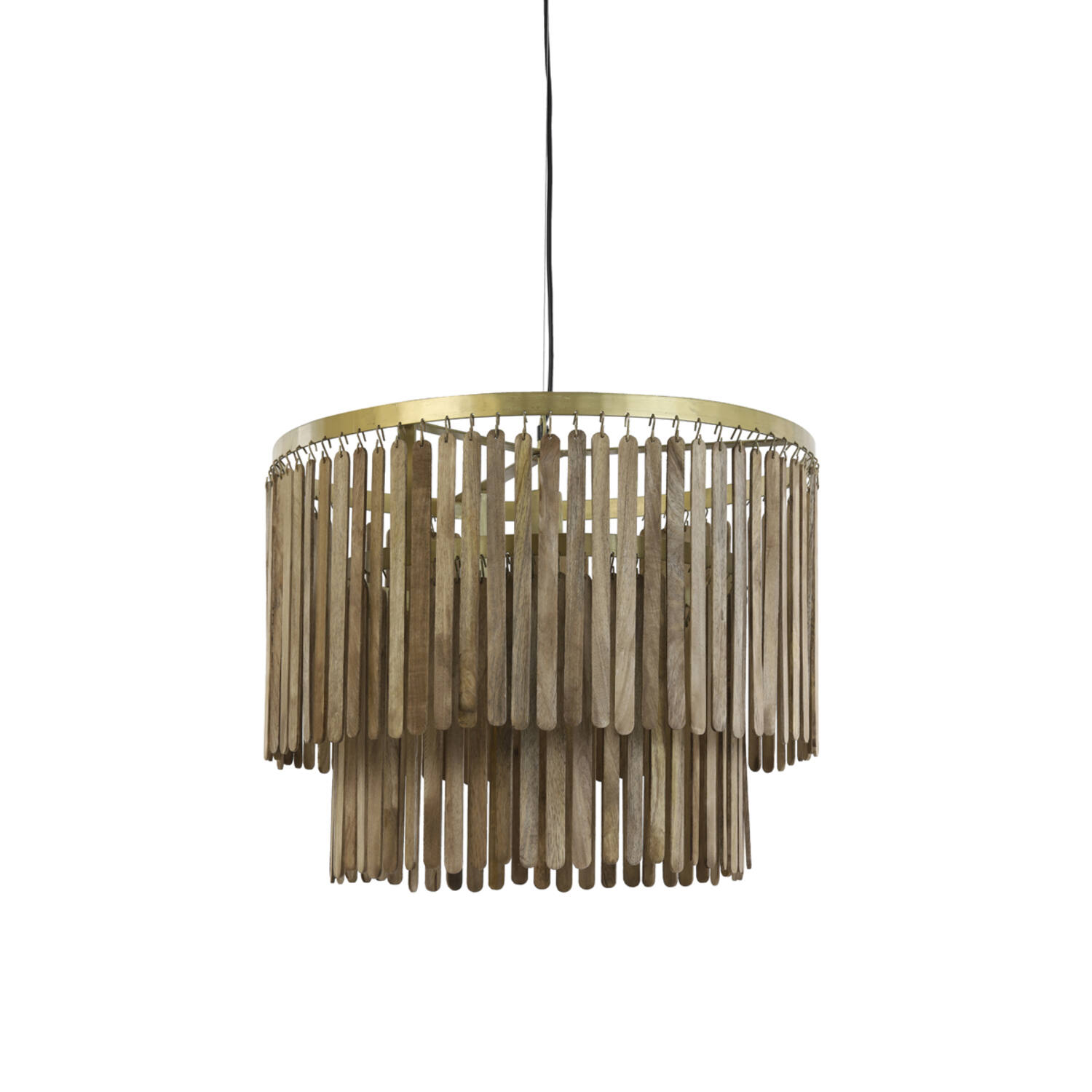 Moderne goldene Hängelampe mit Holzlamellen Light & Living Gularo – Bild 2