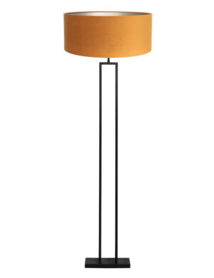 moderne-schwarze-stehlampe-mit-orangefarbenem-schirm-light-&-living-shiva-gold-und-schwarz-3812zw