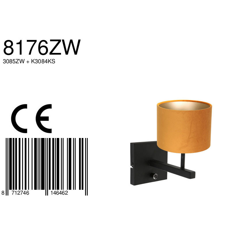 Moderne Wandleuchte gleber Lampenschirm Steinhauer Stang – Bild 8