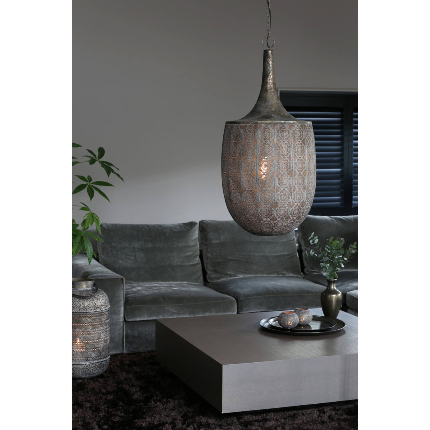 Orientalische goldene ovale Hängelampe Light & Living Tanya – Bild 3