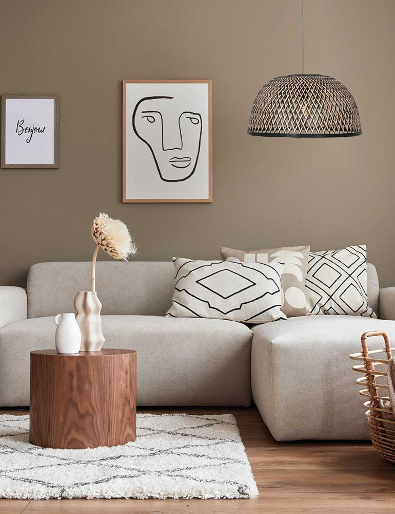 Ovale gewebte Hängelampe Anne Light & Home Maze – Bild 3