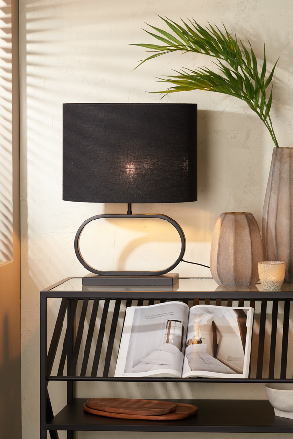 Ovaler Design-Lampenfuß schwarz Light & Living Jamiro – Bild 7