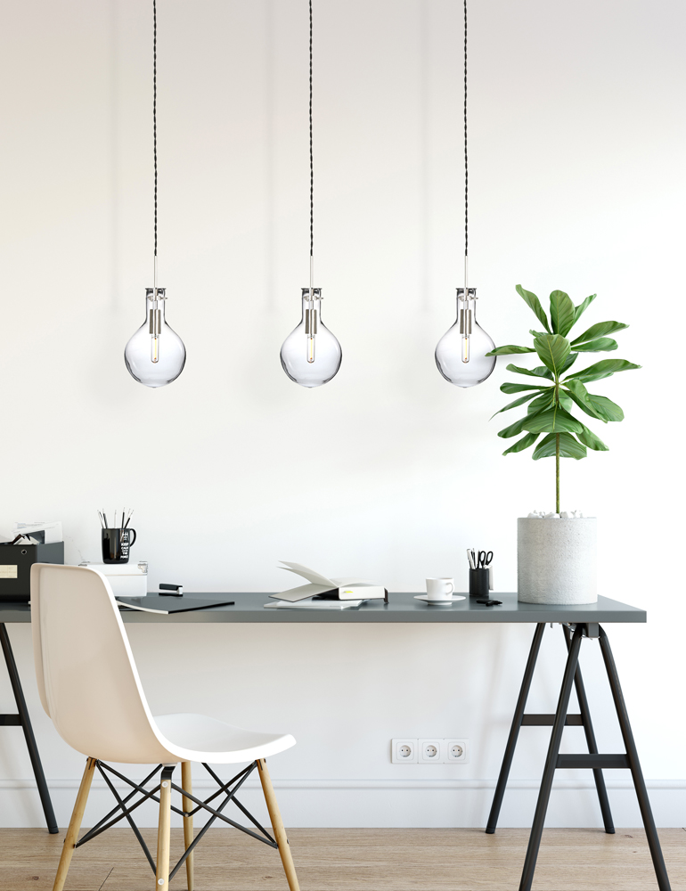 Pendelleuchte mit drei Lampen Steinhauer Elegance LED Stahl – Bild 3