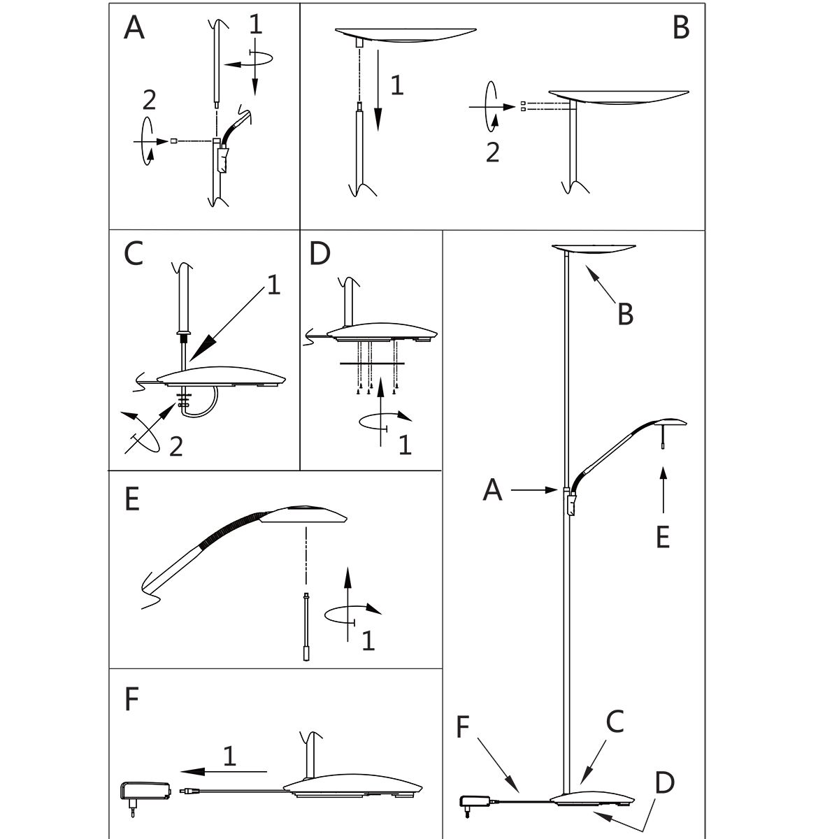 Praktische Steh-Leseleuchte Steinhauer Zodiac LED – Bild 9