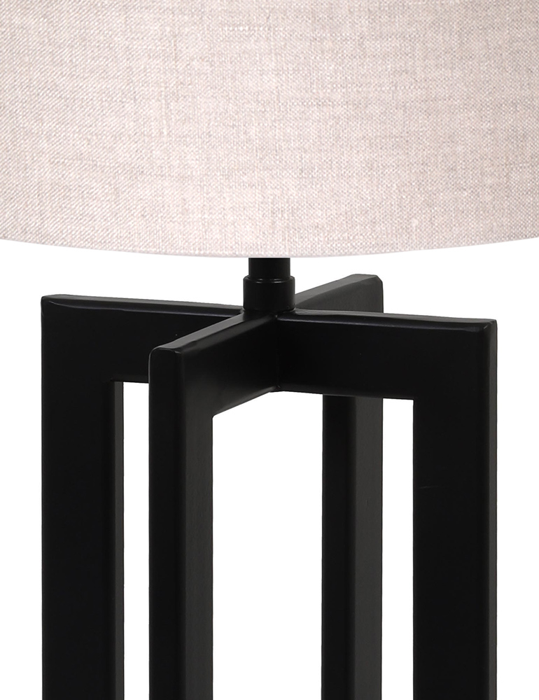 Quadratischer Lampensockel mit rundem Schirm Light & Living Mace beiger Schirm – Bild 2