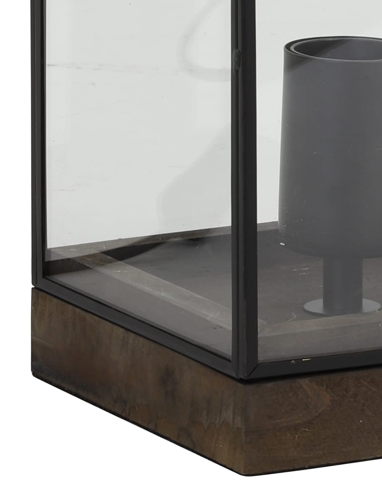 Rechteckige Tischlampe Schwarz mit Glas Light & Living – Bild 3