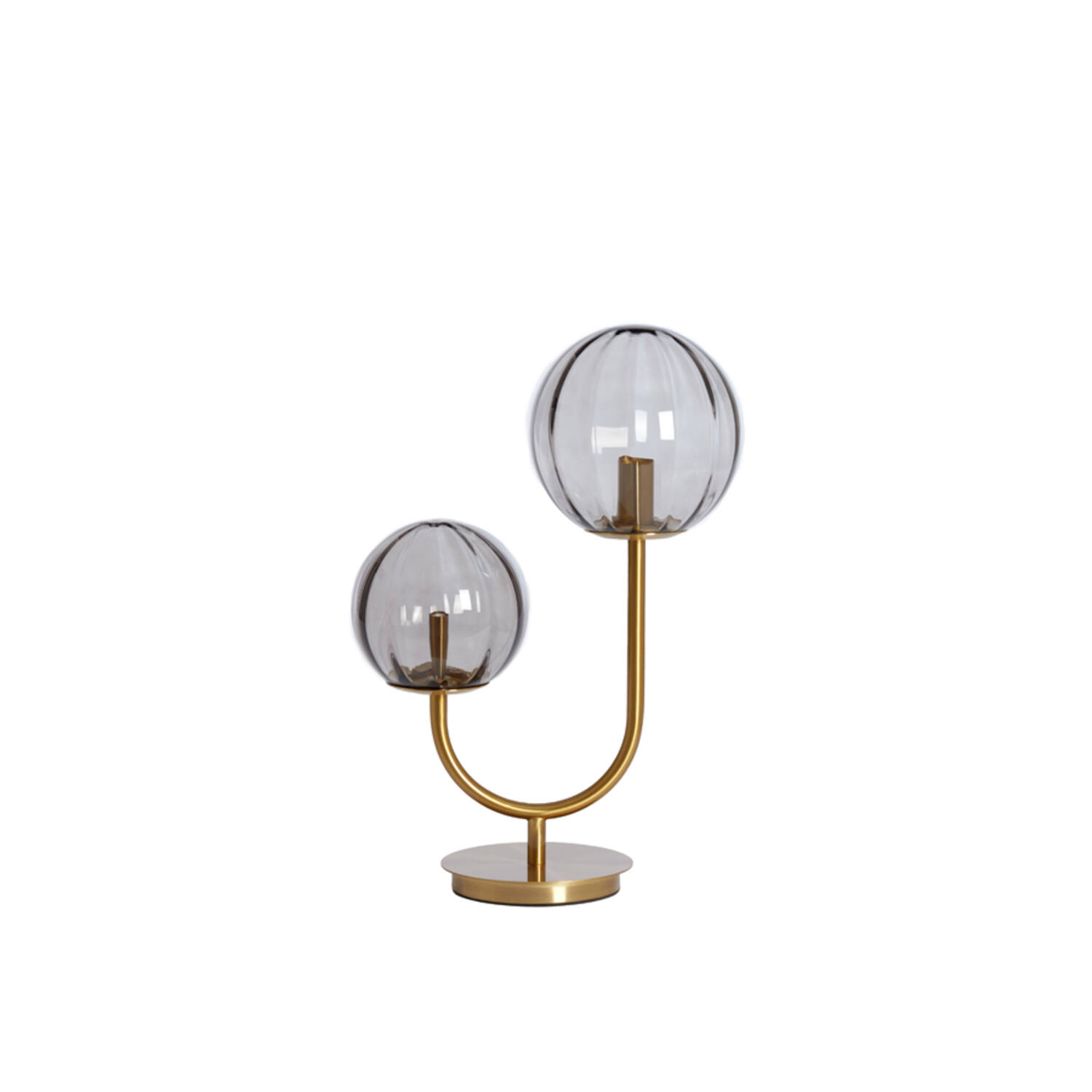 Retro goldene Tischlampe mit geripptem Glas Light & Living Magdala – Bild 2