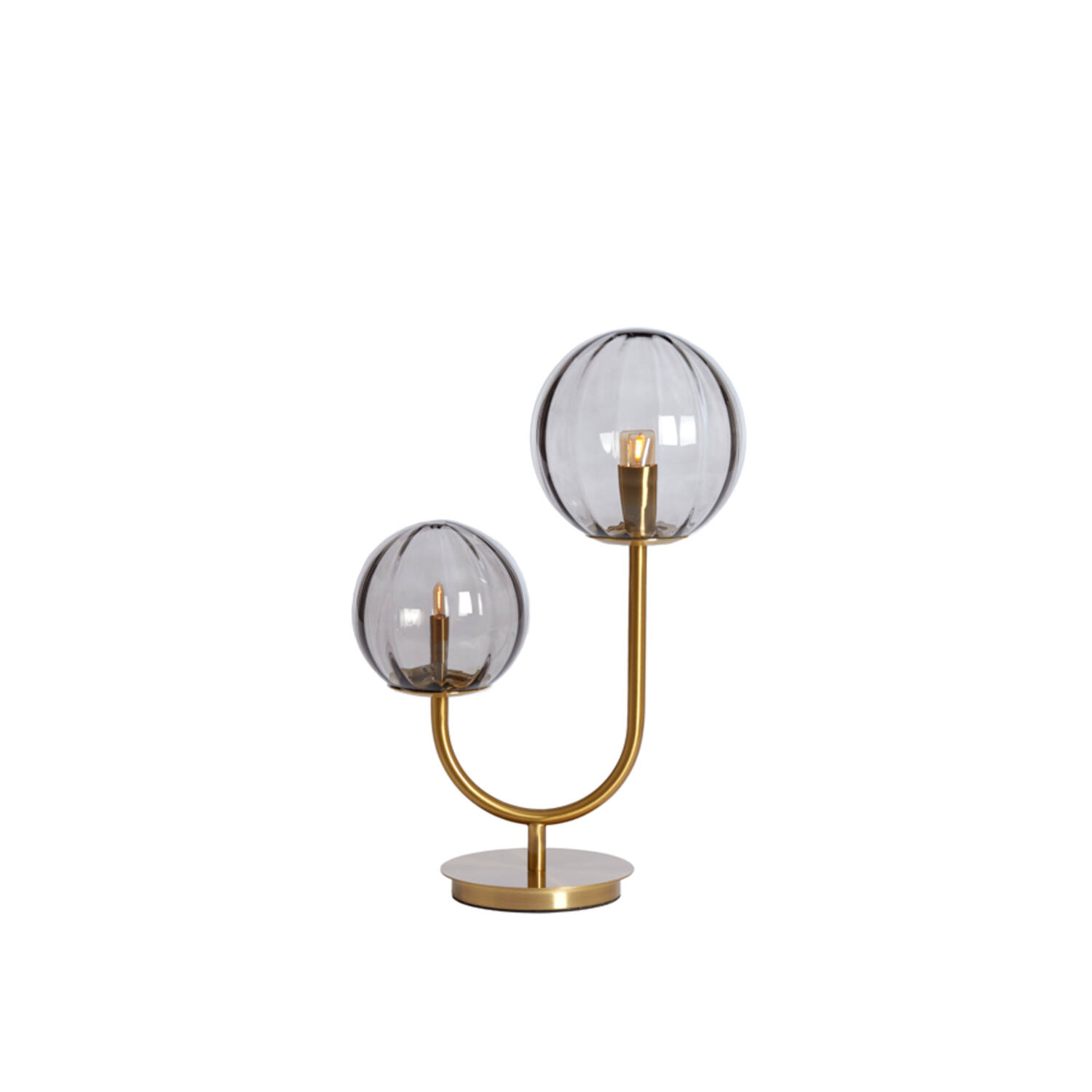 Retro goldene Tischlampe mit geripptem Glas Light & Living Magdala – Bild 7