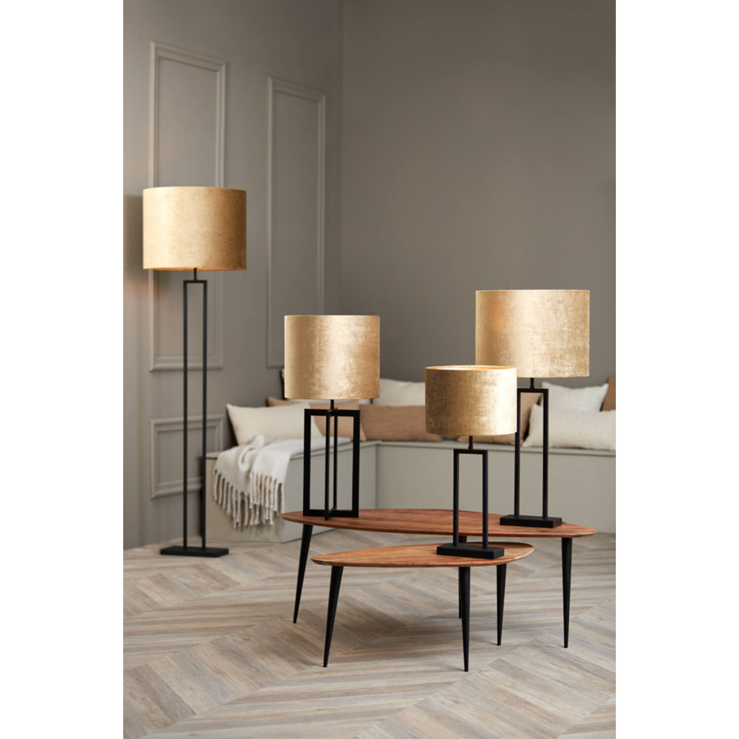 Retro goldener runder Lampenschirm Light & Living Gemstone – Bild 3