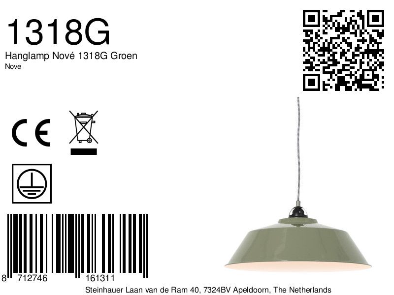 Industrielle grüne Metallhängelampe Mexlite Nove – Bild 8