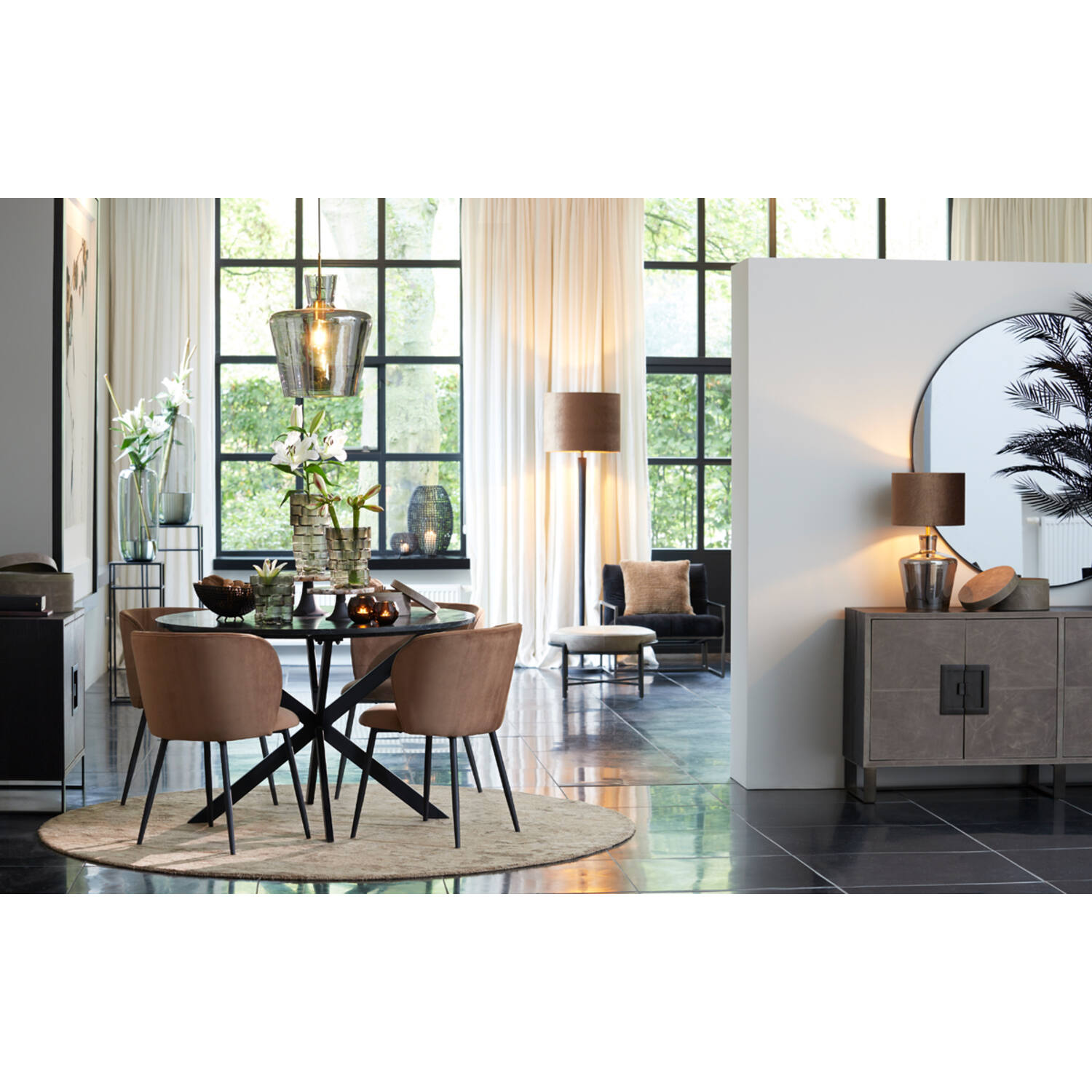 Retro schwarz-goldene Hängelampe Light & Living Myles – Bild 3