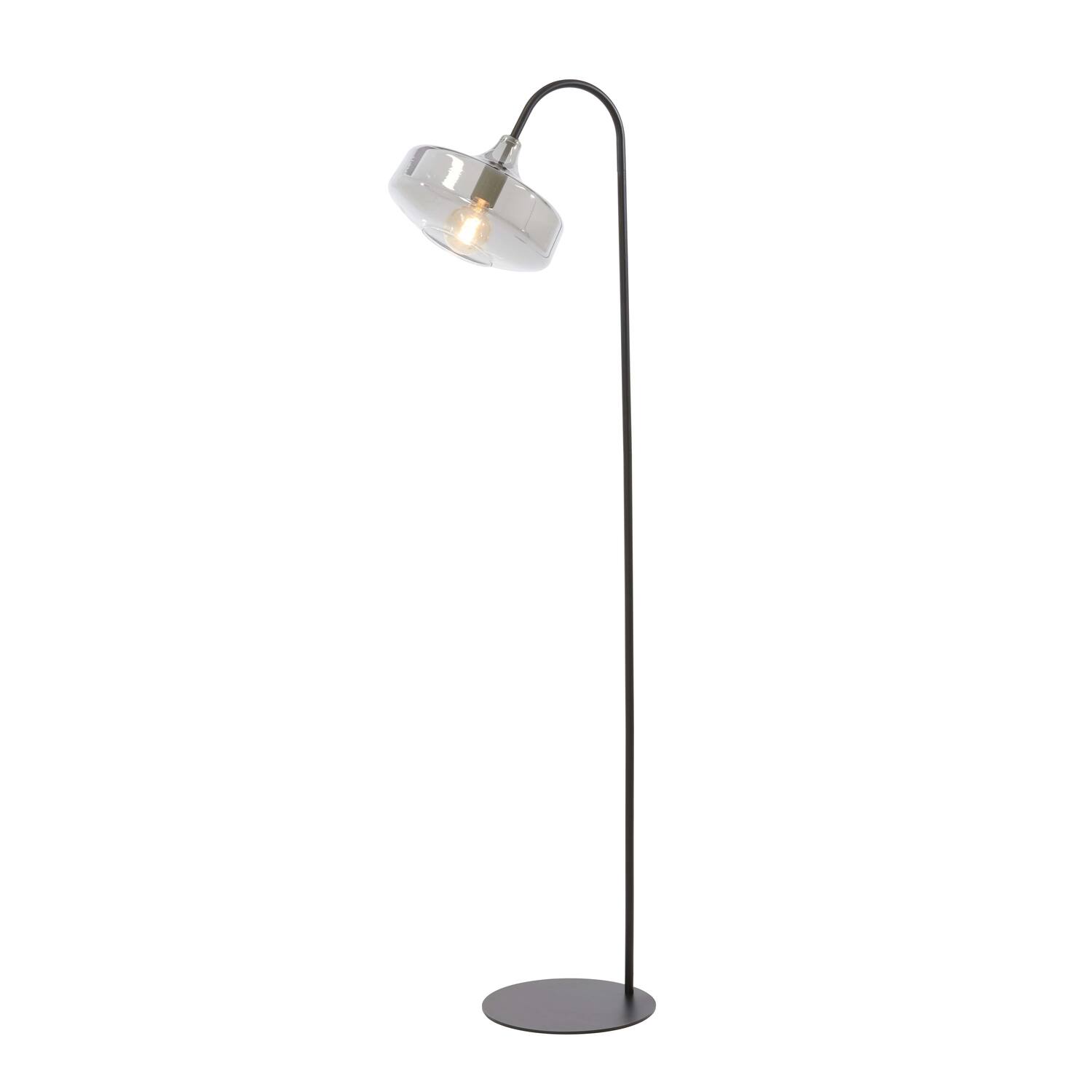 Retro schwarze Stehlampe mit Rauchglasschirm Light & Living Solna – Bild 7