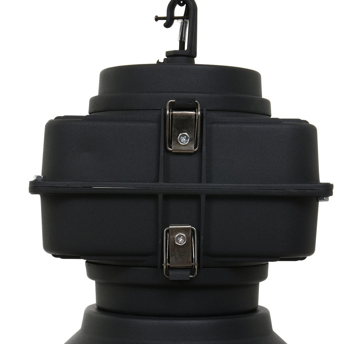 Industrielle schwarze Metall-Glas-Hängeleuchte Mexlite Densi – Bild 4