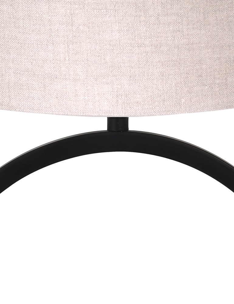 Runde Tischlampe mit beigem Leinenschirm Light & Living Liva schwarz – Bild 2