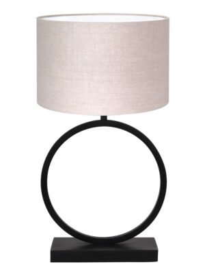 runde-tischlampe-mit-beigem-leinenschirm-light-&-living-liva-schwarz-8483zw