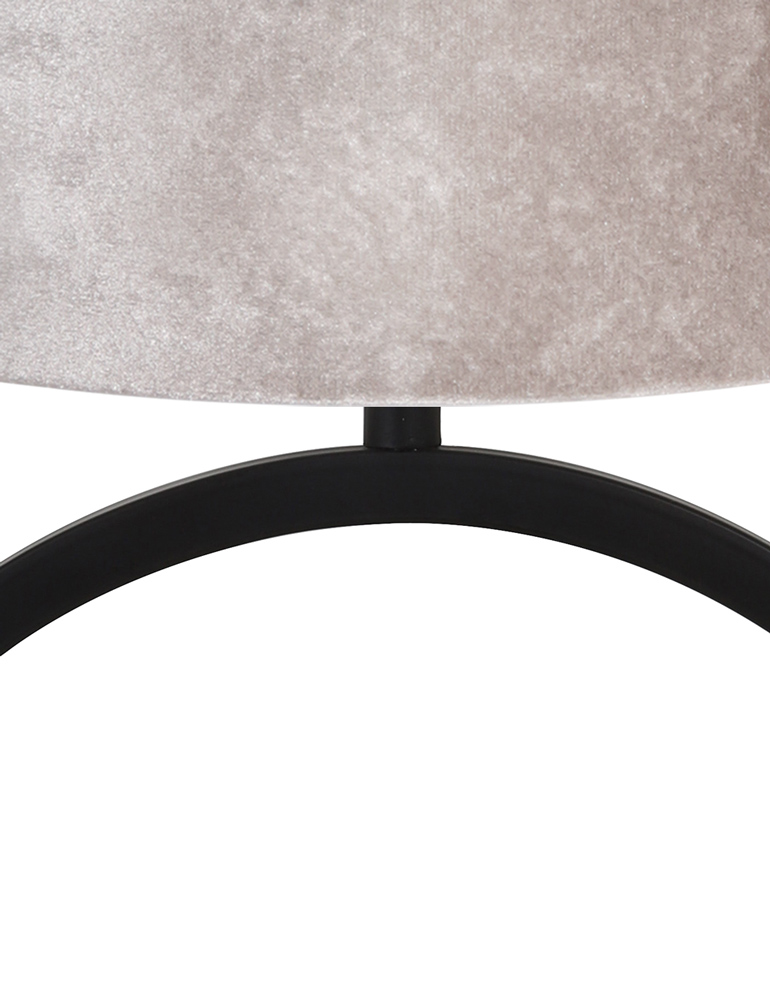 Runder Lampenfuß mit grauem Samtschirm Light & Living Liva schwarz – Bild 2