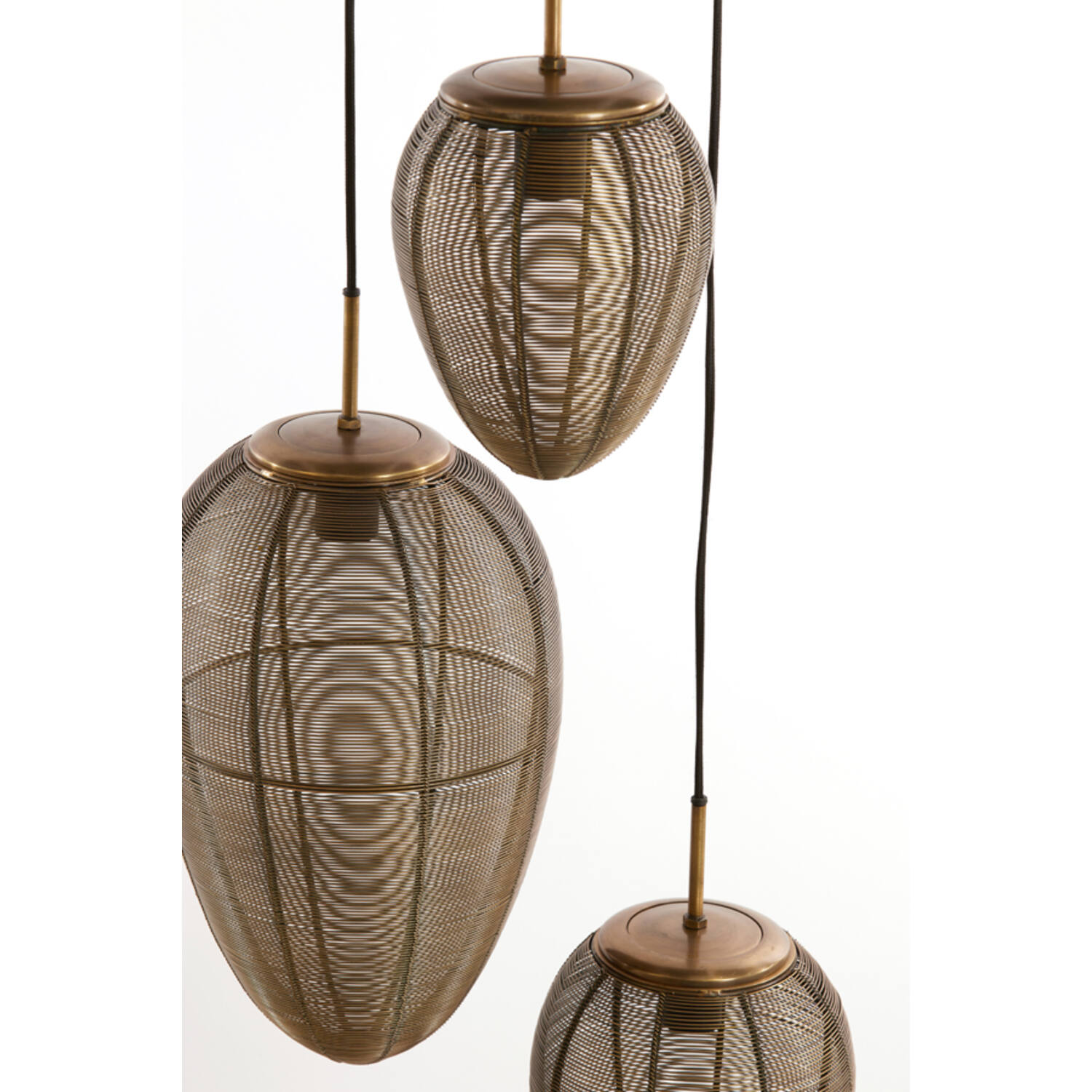 Rustikale goldene Hängelampe mit drei Lichtpunkten Light & Living Yaelle – Bild 4