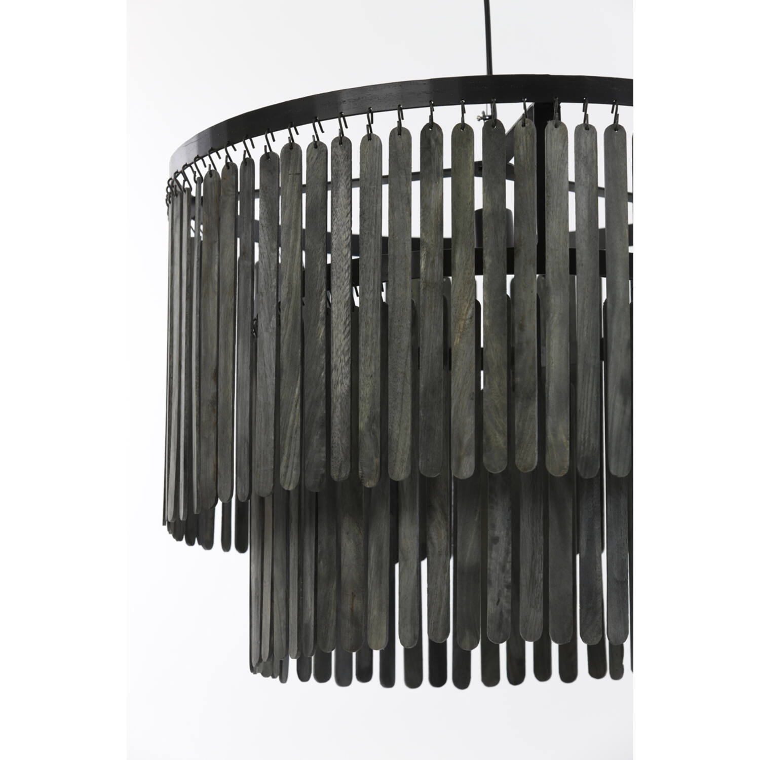 Rustikale runde Hängelampe mit schwarzen Lamellen Light & Living Gularo – Bild 3