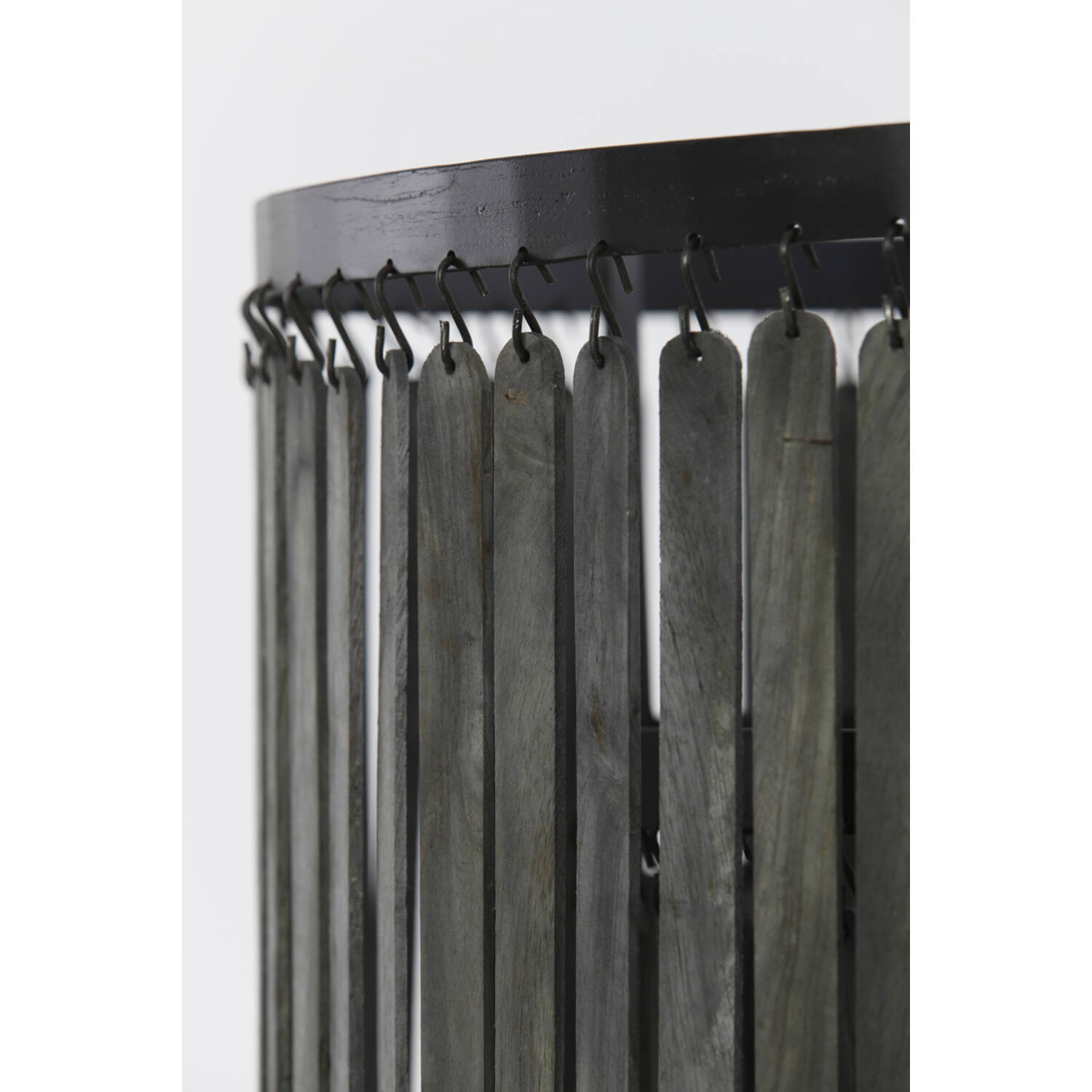 Rustikale runde Hängelampe mit schwarzen Lamellen Light & Living Gularo – Bild 4