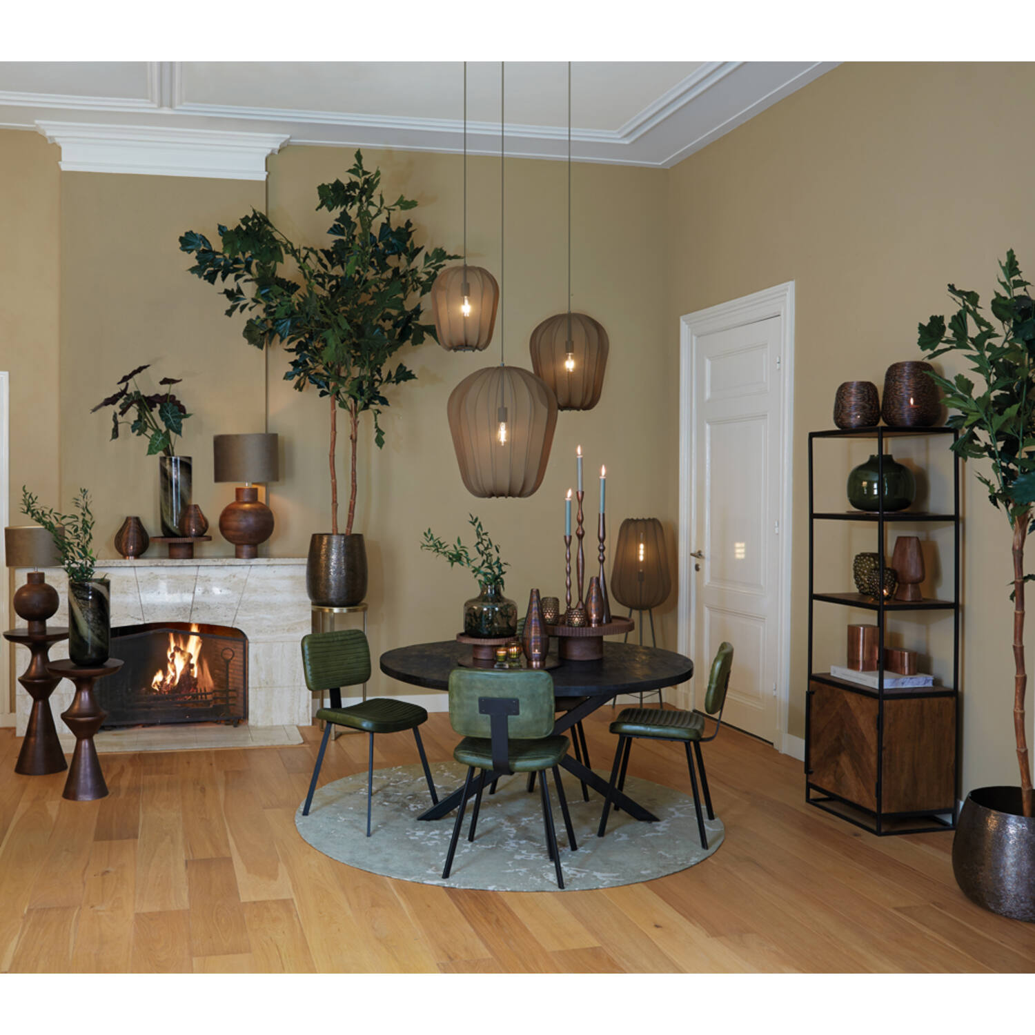 Rustikale grüne Hängelampe aus Drahtgeflecht Light & Living Plumeria – Bild 3