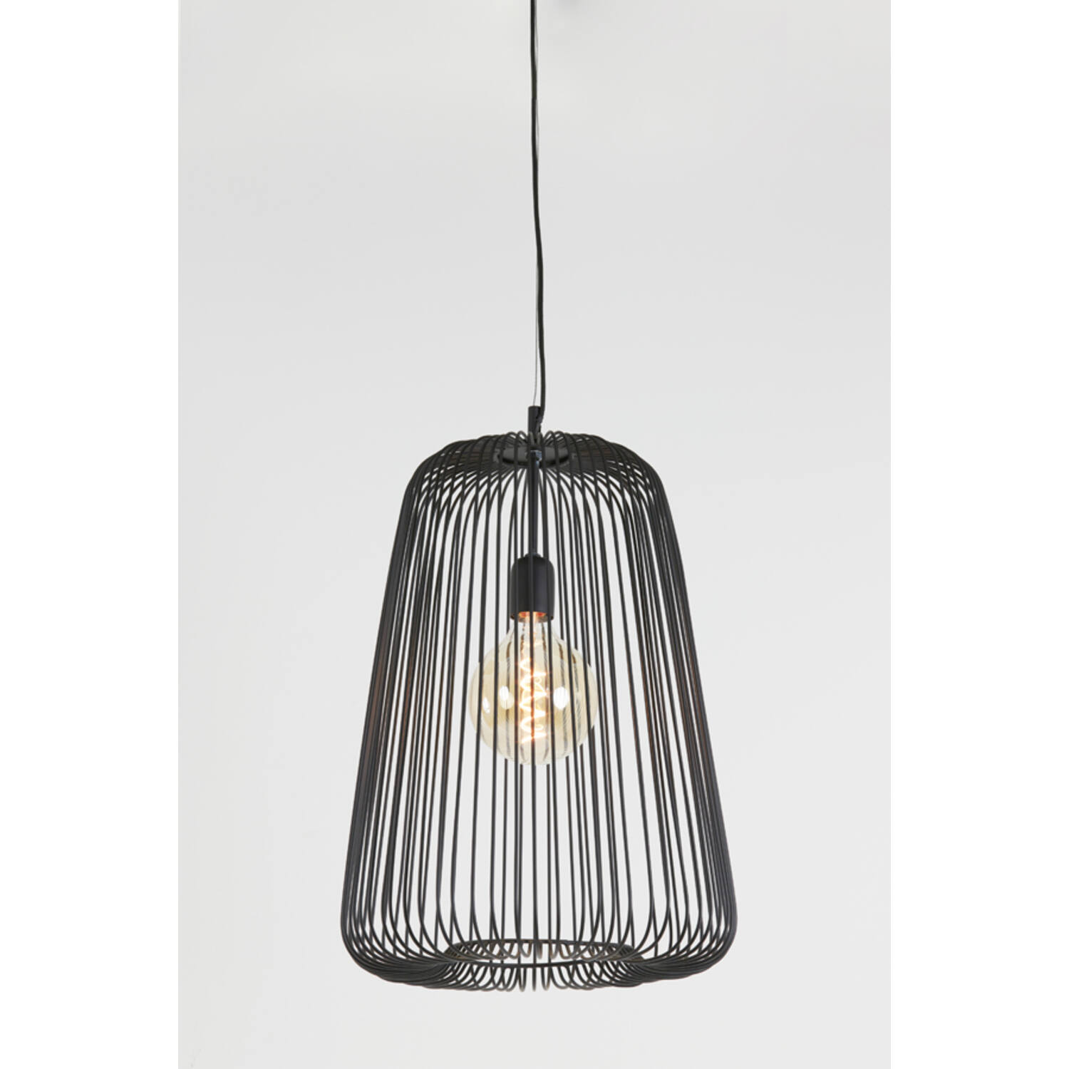 Rustikale schwarze Metall-Draht-Hängelampe Light & Living Rilanu – Bild 7